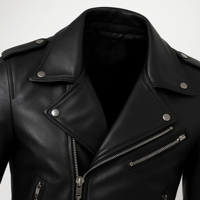 Jaqueta Masculina de Couro com Cinto Frontal