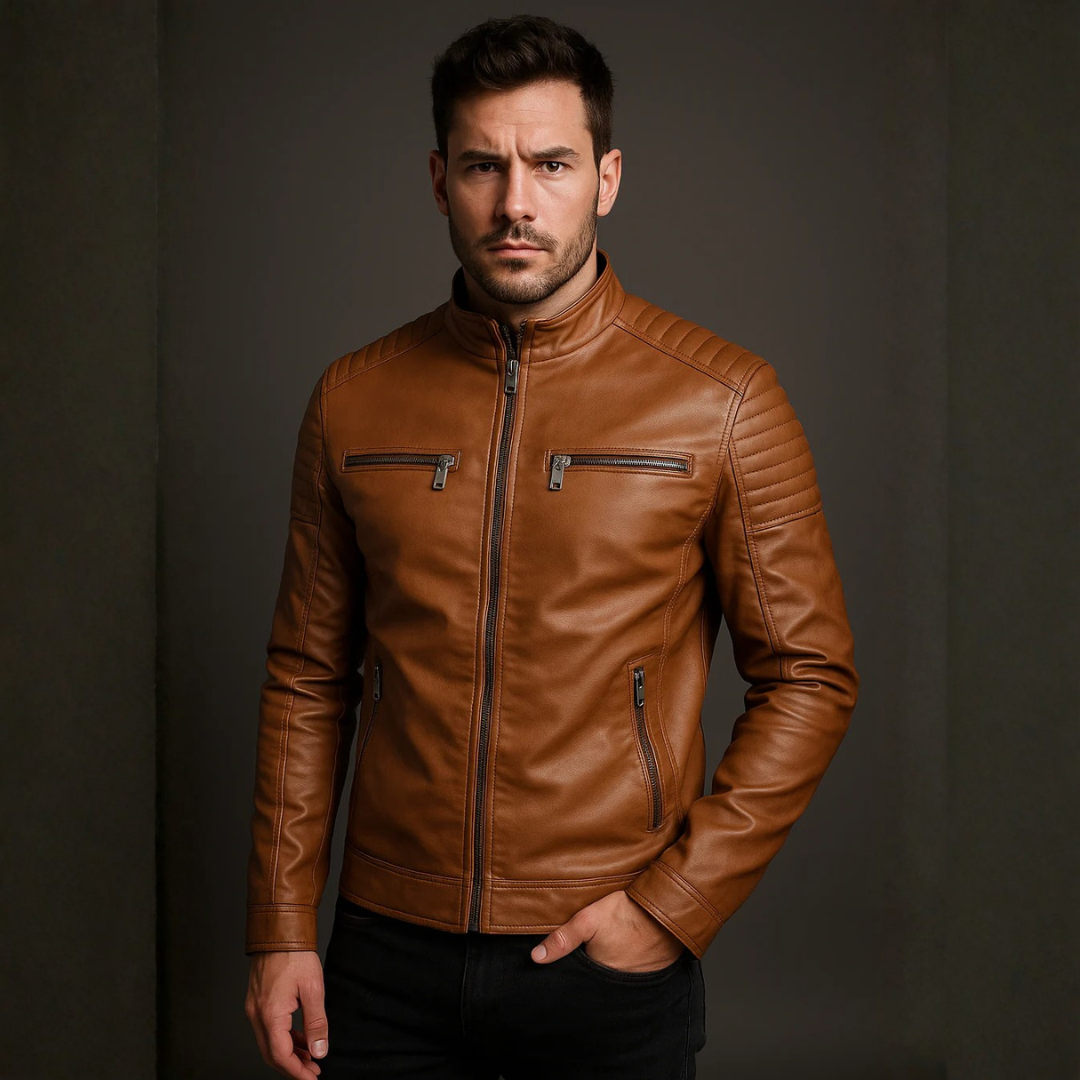 Jaqueta Masculina de Couro Italiano Firenzi
